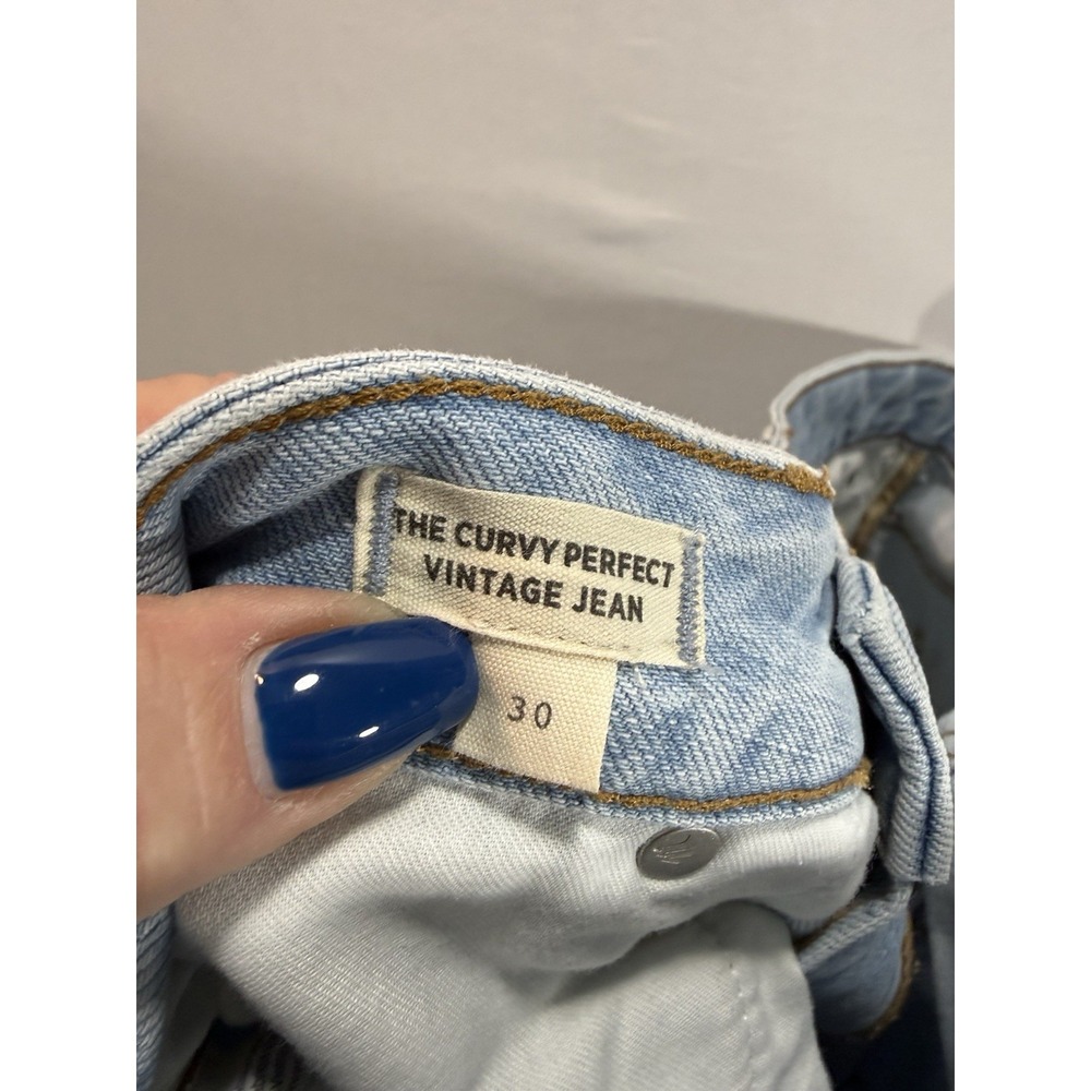 Madewell The Curvy Perfect Vintage Jean Size 30 Light Wash High Rise 100% Cotton - Picture 6 of 7